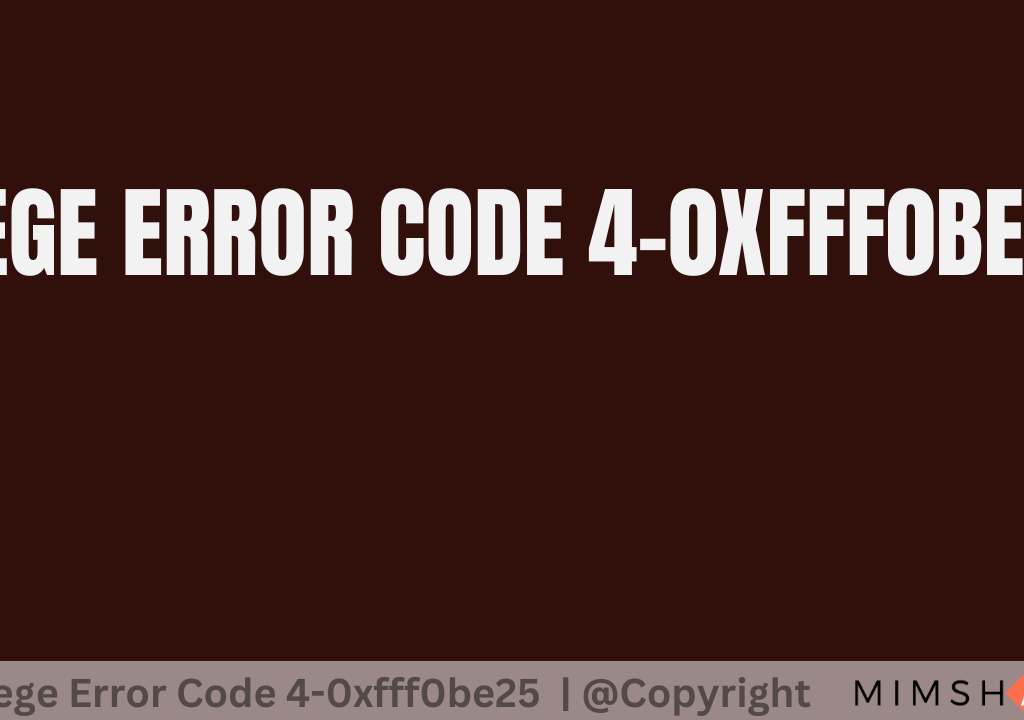 How To Fix Rainbow Six Siege’s Error Code 4-0xfff0be25? Siege Error Code 4-0xfff0be25