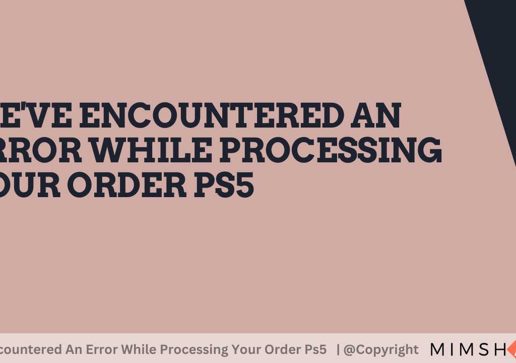 We've Encountered An Error While Processing Your Order Ps5