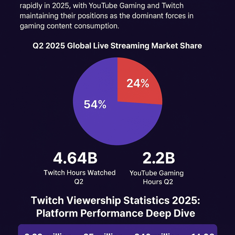 YouTube Gaming vs Twitch Viewership Statistics (2025)