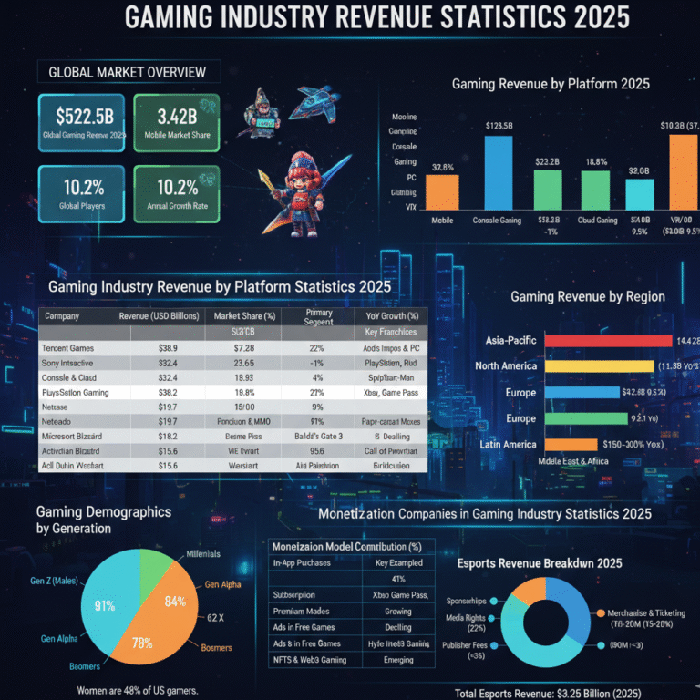 Gaming Industry Revenue Statistics 2025