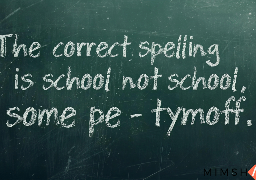 the correct spelling is school not school. some pe - tymoff