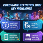 Video game statistics 2025 showing global market revenue of $188.9 billion (3.4% growth) with 3.27 billion gamers worldwide (3.7% YoY increase), mobile gaming dominating at $103 billion (55% market share) versus console and PC combined at $85.9 billion (45%), US consumer spending of $59.3 billion including $51.3 billion on content (86%), $4.9 billion hardware (8%), and $3.2 billion accessories (6%), demographics revealing 28% of US players aged 50+, 82% of gaming parents playing with children, 21% of adult gamers with disabilities, and market projected to reach $600.74 billion by 2030 at 12.2% CAGR.