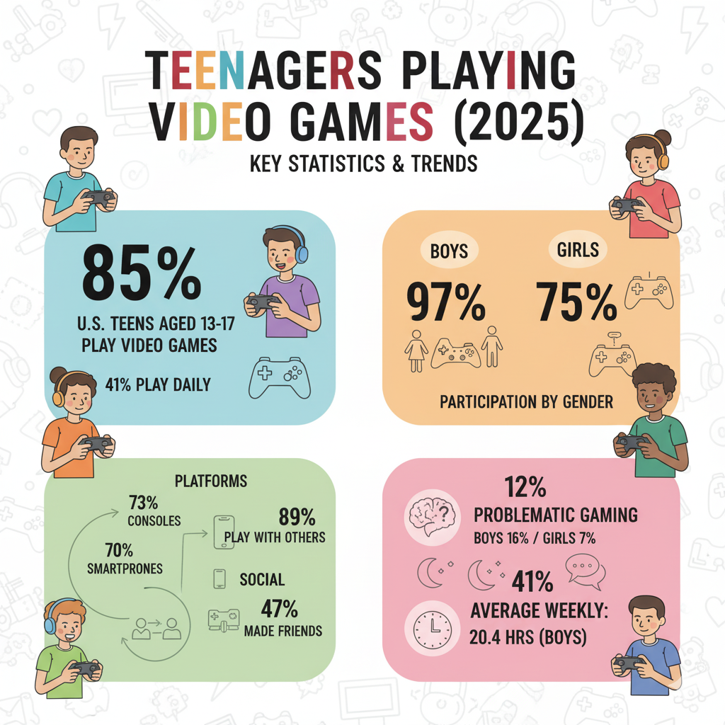 Teenagers Playing Video Games 2026 Teenagers Playing Video Games 