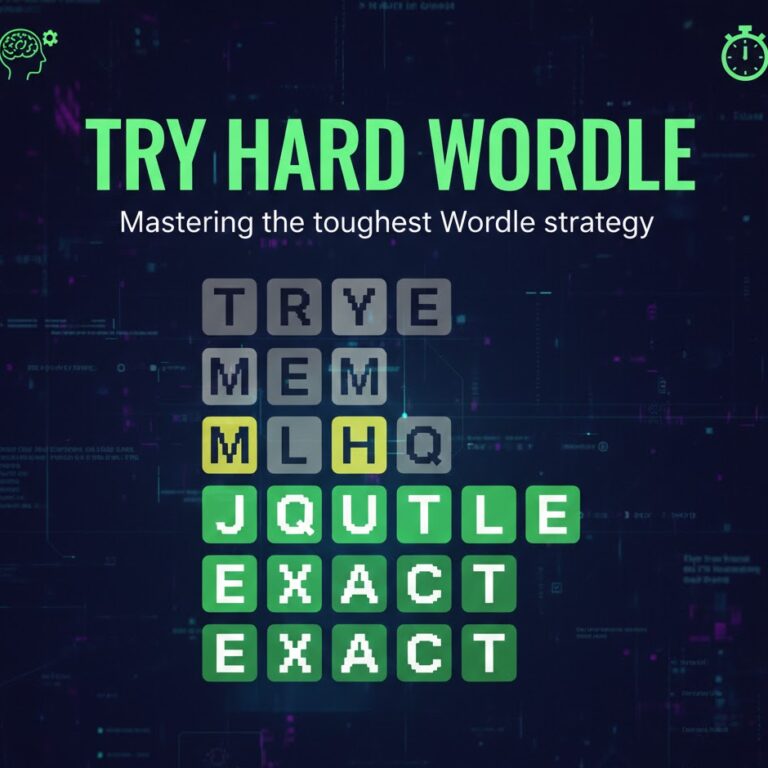 Try Hard Wordle 2026 strategies showing solve times, letter frequencies, and success rate comparisons